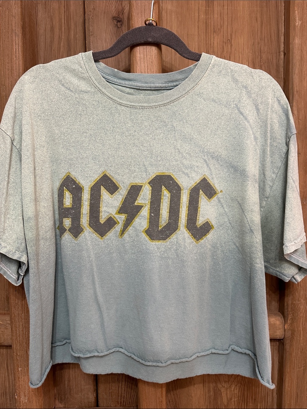 AC/DC Kids Short Sleeve Graphic Tee in Light Seafoam Green